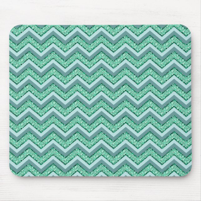 Mousepad Padrão Emerald Chevron Facultado (Frente)