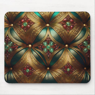 Mousepad Padrão Esmeralda Rubi Ouro Verde