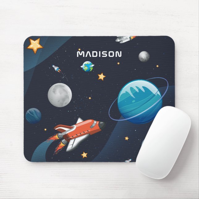 Mousepad Padrão espacial externo Galáxia Estrelas de foguet (Com mouse)