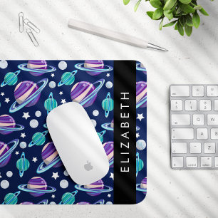 Mousepad Padrão Espacial, Planetas, Estrelas, Galáxias, Seu