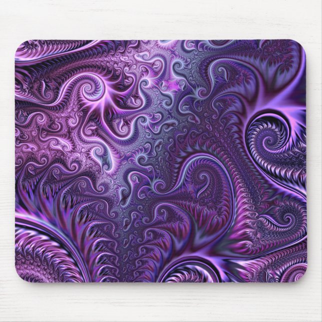 Mousepad Padrão espiral violeta e lilás coloridas abstrato (Frente)