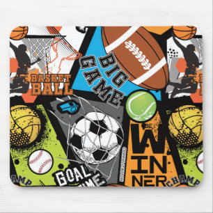 Mousepad Padrão Esportivo Com Bolas