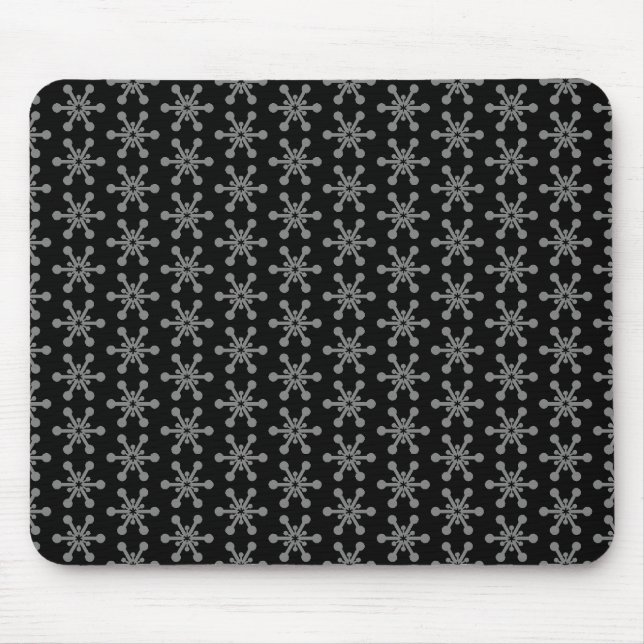 Mousepad Padrão estelar - Cinza em preto (Frente)