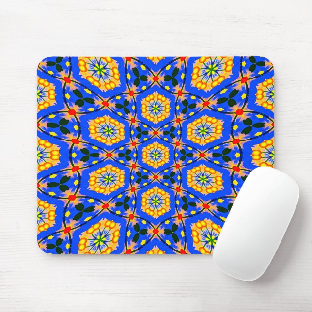 Mousepad Padrão estético floral (Com mouse)