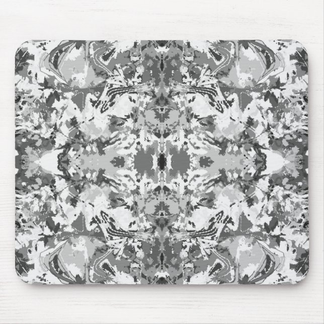 Mousepad Padrão Exclusivo de Preto e Branco Abstrack (Frente)