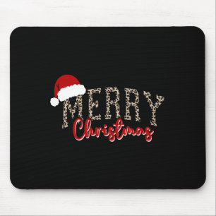 Mousepad Padrão Feliz Natal Xmas Leopardo Família Fofo W