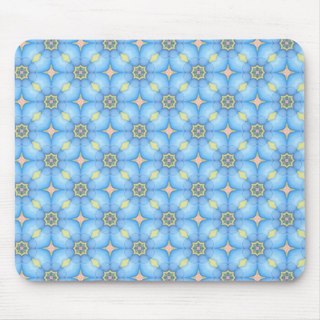 Mousepad Padrão floral abstrato azul (Frente)