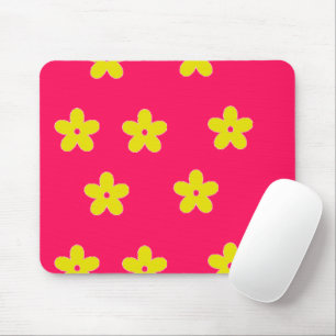 Mousepad Padrão floral amarelo a rosa