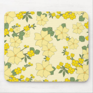 Mousepad Padrão Floral Amarelo de Primavera