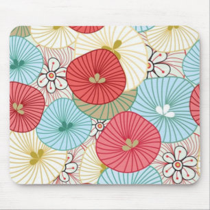Mousepad Padrão Floral Atarefado Colorido Abstrato Bonito