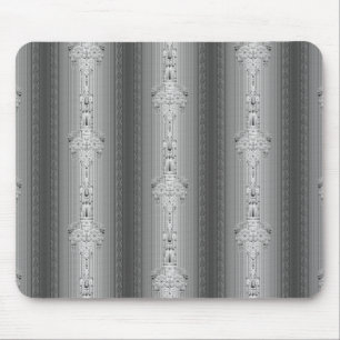 Mousepad padrão floral barroco com borda cinza