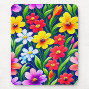 Mousepad Padrão floral colorido
