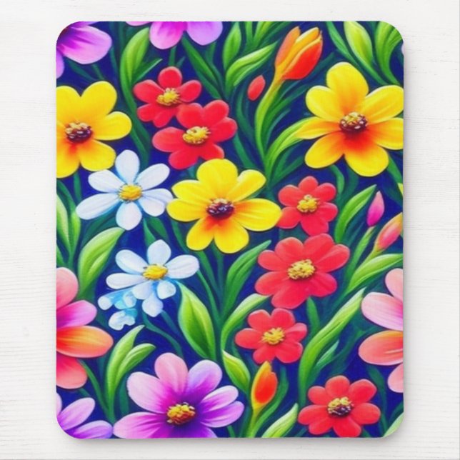 Mousepad Padrão floral colorido (Frente)