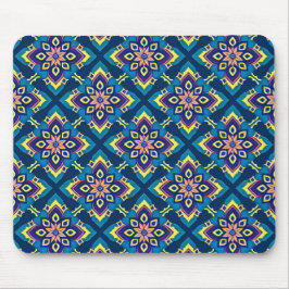 Mousepad Padrão Floral de Boho Geométrico Vibrante