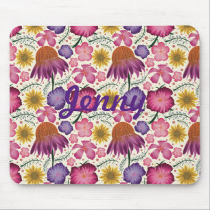 Mousepad Padrão Floral de Flor Selvagem Personalizado