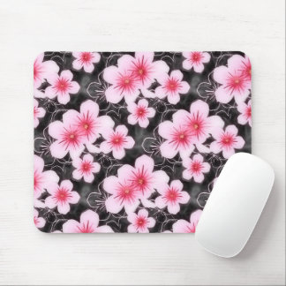 Mousepad Padrão Floral De Hibisco, Cor-De-Rosa, Cujo Pastel