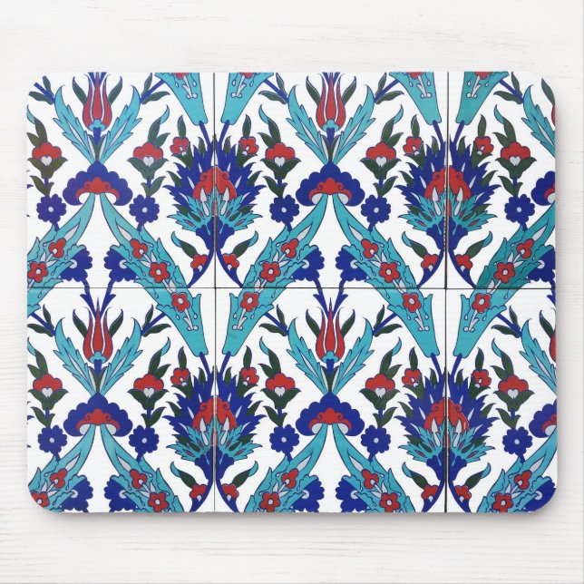 Mousepad Padrão Floral de Iznik Turco (Frente)