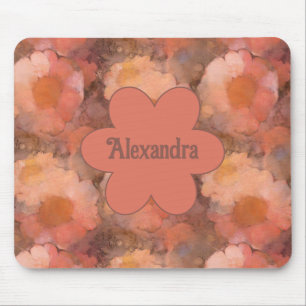 Mousepad Padrão Floral de Margarida Aquarela Rústica