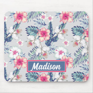 Mousepad Padrão Floral de Orquídea Tropical