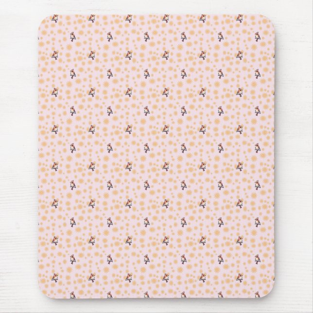 Mousepad Padrão floral de pássaros (Frente)