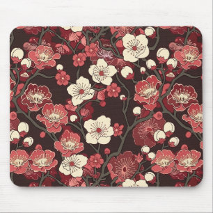 Mousepad Padrão Floral de Sakura Burgundy Escuro Flor de Co