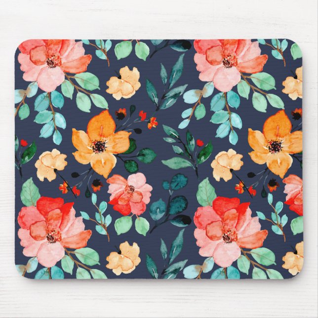 Mousepad Padrão Floral de Superfície - Primavera decorativa (Frente)
