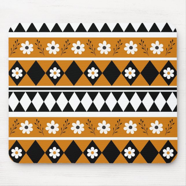 Mousepad Padrão Floral do Diamante de Flor de Faixa de Fron (Frente)