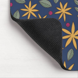 Mousepad Padrão Floral Dourado Desenho Botânico