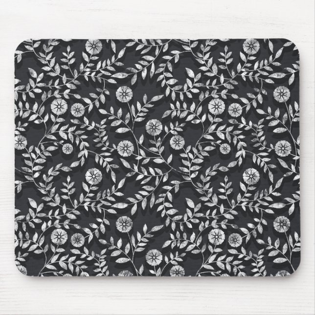Mousepad Padrão Floral Elegante de Lousa (Frente)