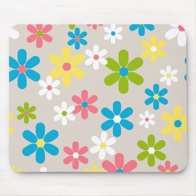 Mousepad Padrão Floral Elegante de Primavera de Abstrato de (Frente)