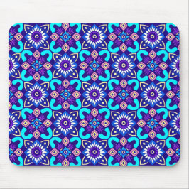 Mousepad Padrão Floral Geométrico Retrogeométrico Vibrante