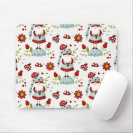 Mousepad Padrão Floral Gnome Escandinavo Fofo
