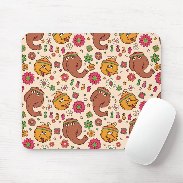 Mousepad Padrão Floral Groovy do Snuffleupagus e do Grande  (Com mouse)