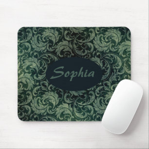 Mousepad Padrão floral herbáceo verde-herbáceo