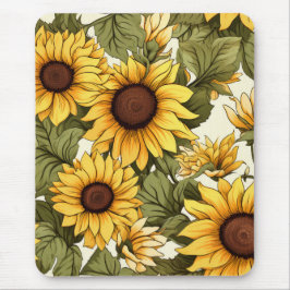 Mousepad Padrão Floral Invisível, Sol e Visitas