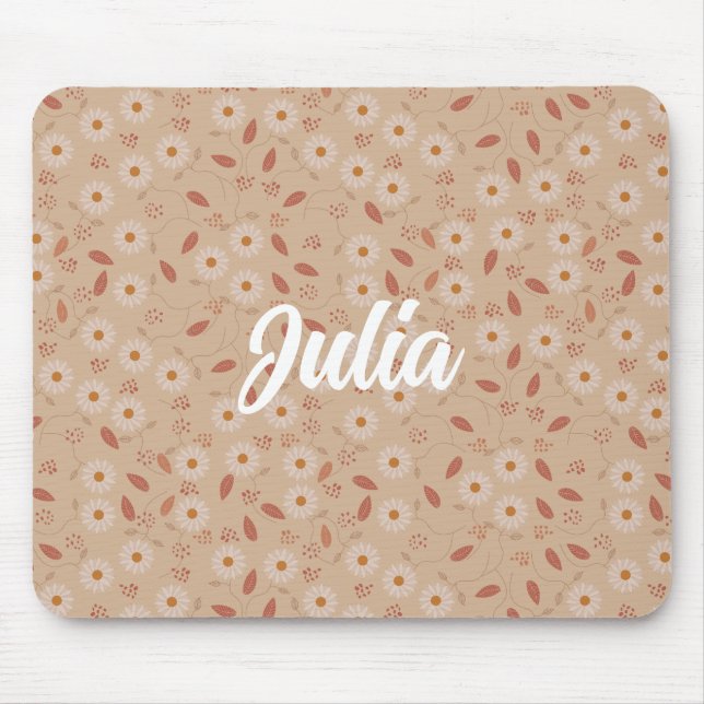 Mousepad Padrão Floral Moderno, Padrão Floral Boho (Frente)