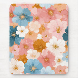 Mousepad Padrão Floral Pastel Bonito