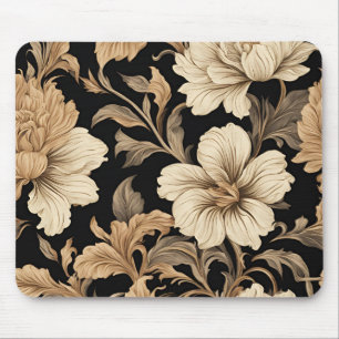 Mousepad Padrão Floral Preto Elegante