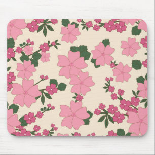 Mousepad Padrão Floral Rosa Bonito
