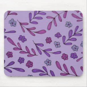 Mousepad Padrão floral roxo