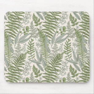 Mousepad Padrão Floral Verde do Jardim de Folha