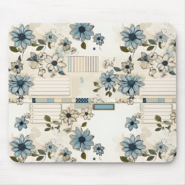Mousepad Padrão Floral Vintage (Frente)