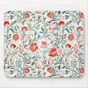 Mousepad Padrão Floral Vintage Red Daisy - Botânico