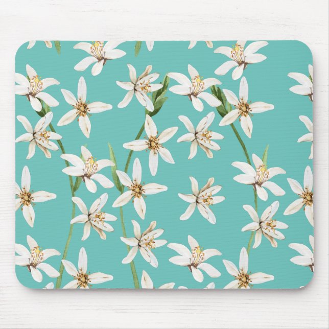 Mousepad Padrão florescente de limão de Verão em choro (Frente)