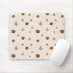 Mousepad Padrão Florestal de Cachorro e Cogumelos