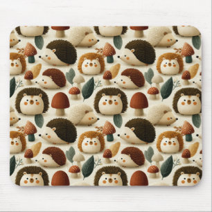 Mousepad Padrão Fofo deouriço-cacheiro e Cogumelo da Flores