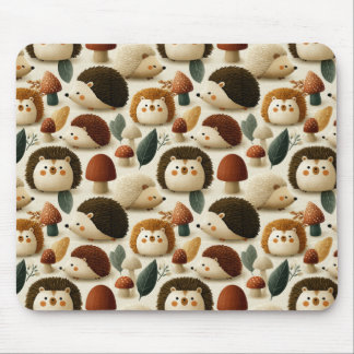 Mousepad Padrão Fofo deouriço-cacheiro e Cogumelo da Flores