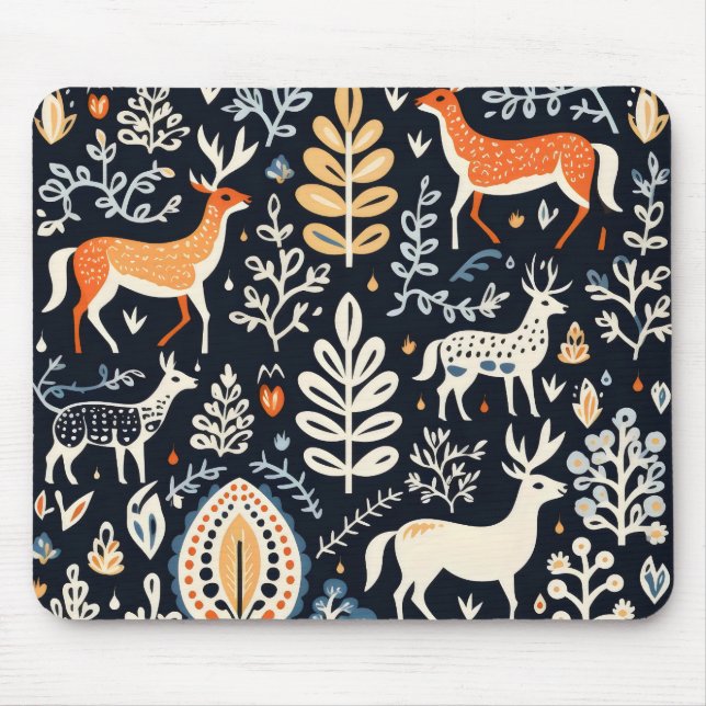 Mousepad Padrão Folk de Animais (Frente)