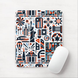 Mousepad Padrão Generativo de 4 de Julho