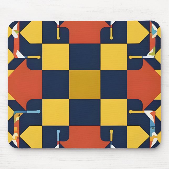 Mousepad Padrão Geométrico Abstrato com Setas (Frente)